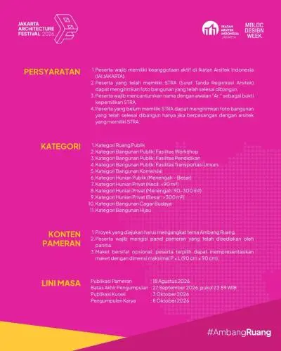 OPEN CALL — PAMERAN JAKARTA ARCHITECTURE FESTIVAL 2026AMBANG RUANG bukan sekadar batas, tetapi r (7)